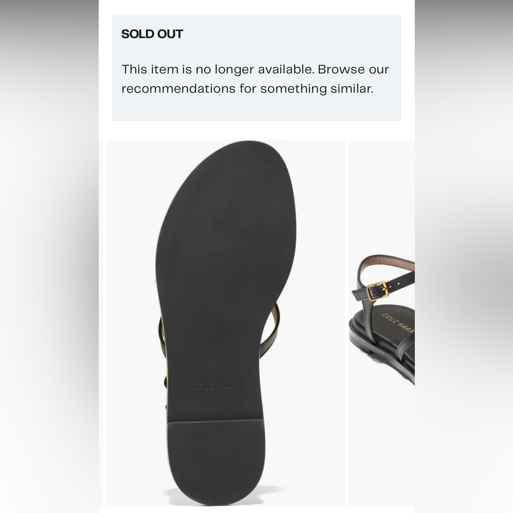 NEW Cole Haan Flynn Strappy Sandal in Soft Gold Metallic Leather - Size 7 - Picture 10 of 11